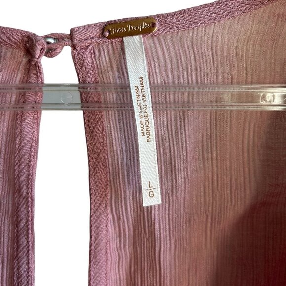 FREE PEOPLE REVOLVE Daia Top Mountain Peplum Long Sleeve Blouse US L - Picture 5 of 8